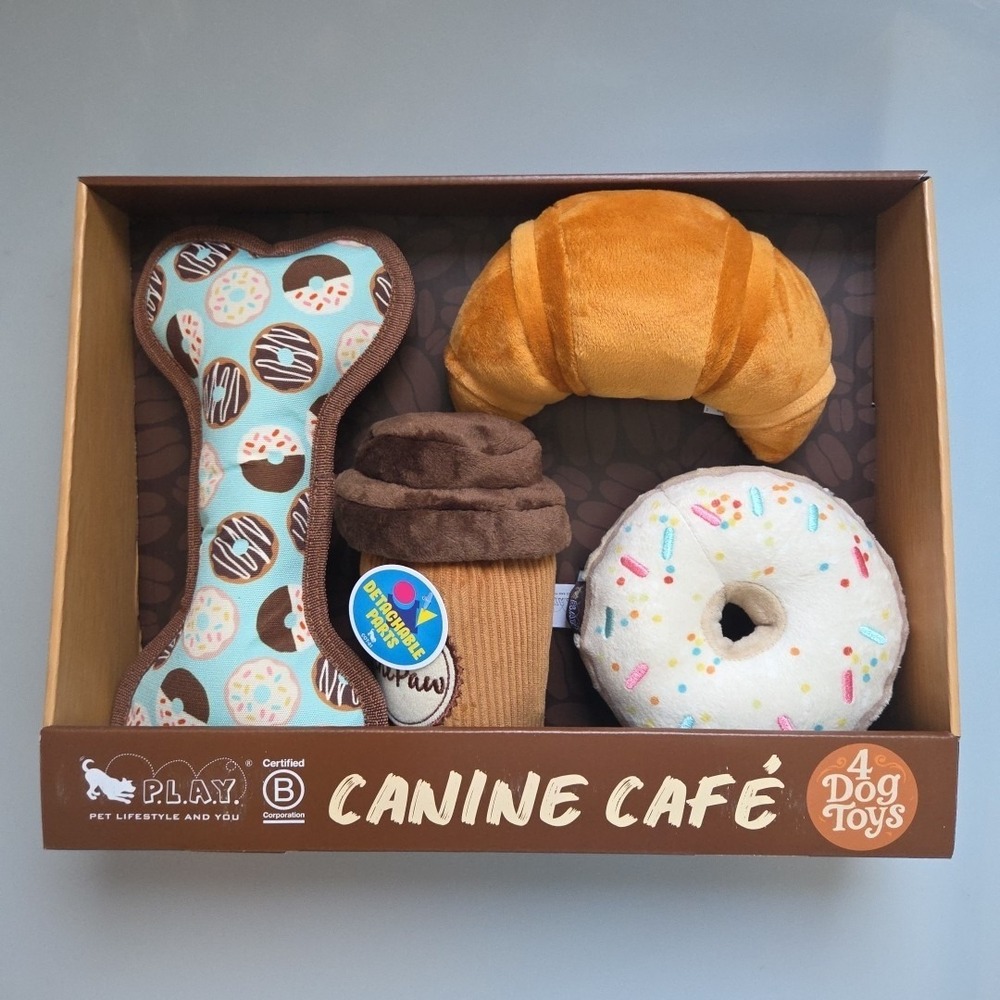 P.L.A.Y Pet Plush Toys, Canine Café, 4 pc., Bundle‎